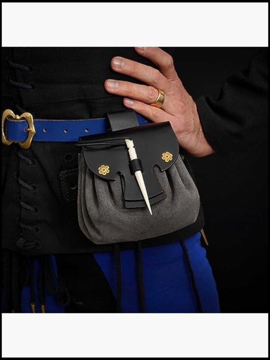 Genuine Leather Pouch Medieval Belt Bag Renaissance Vaquero Waist Purse LARP
